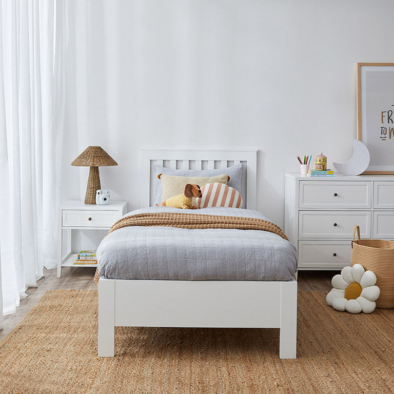 Hamptons Single Bed - White