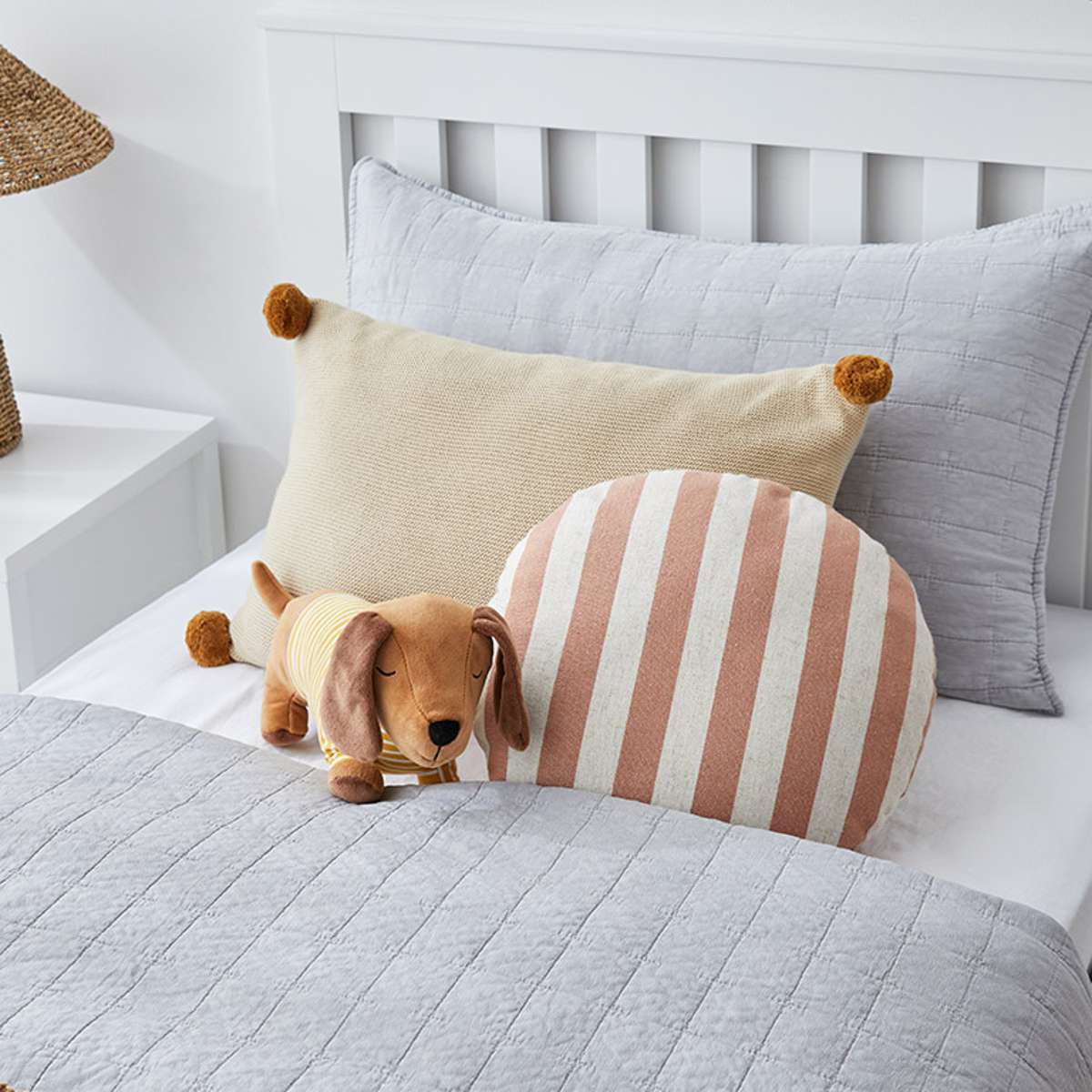 Hamptons King Single Bed - White