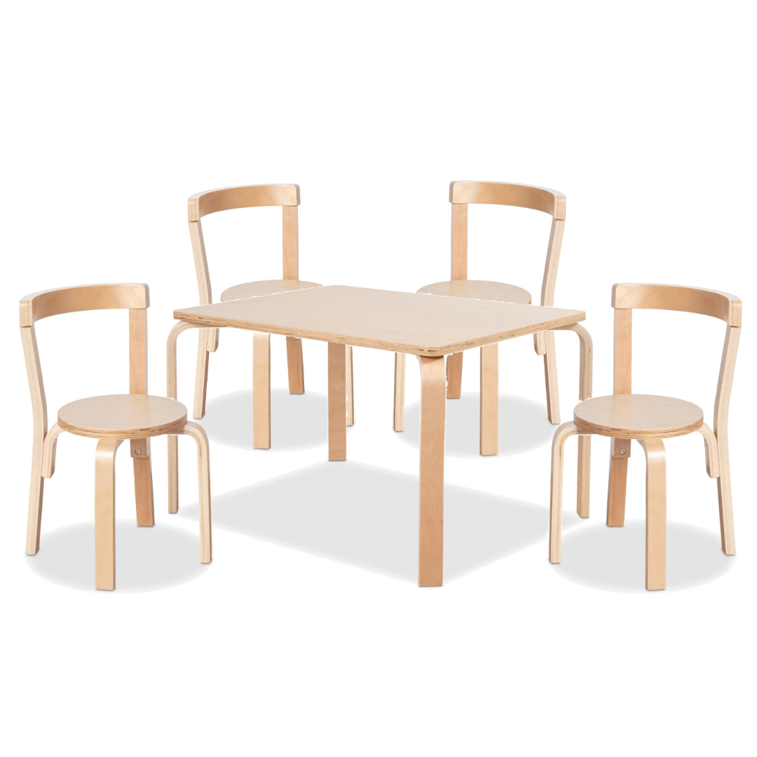 Hudson Natural Rectangular Four-Seater Chair Set | Save on Sets