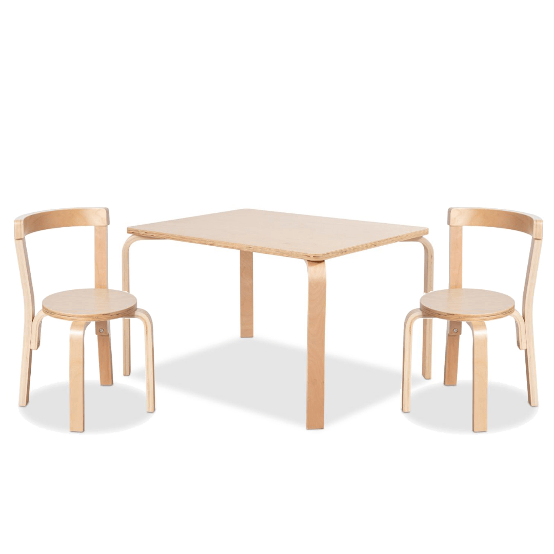 Hudson Natural Rectangular Two-Seater Chair Set | Mocka NZ