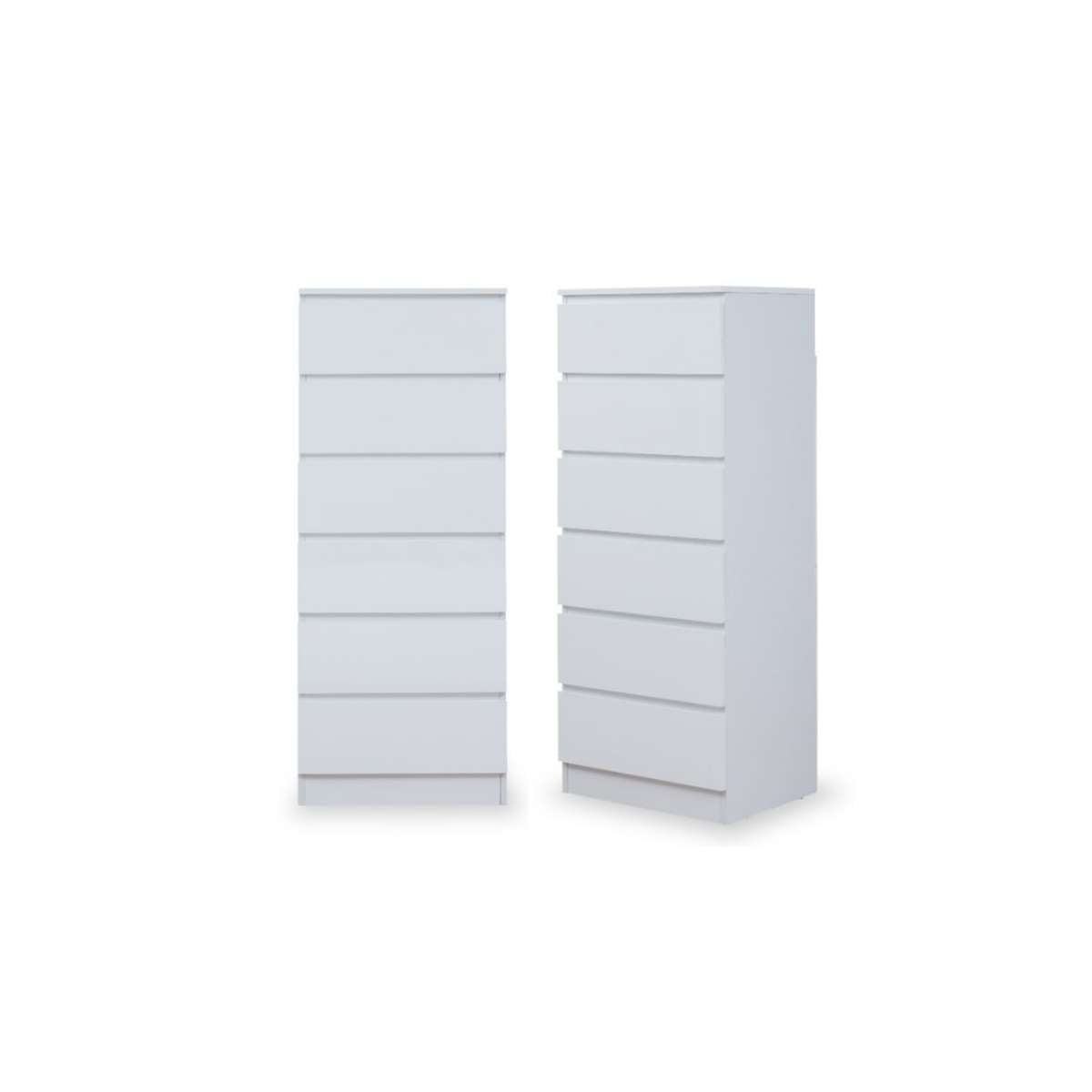 Jolt Six Drawer - Slim - White Bundle