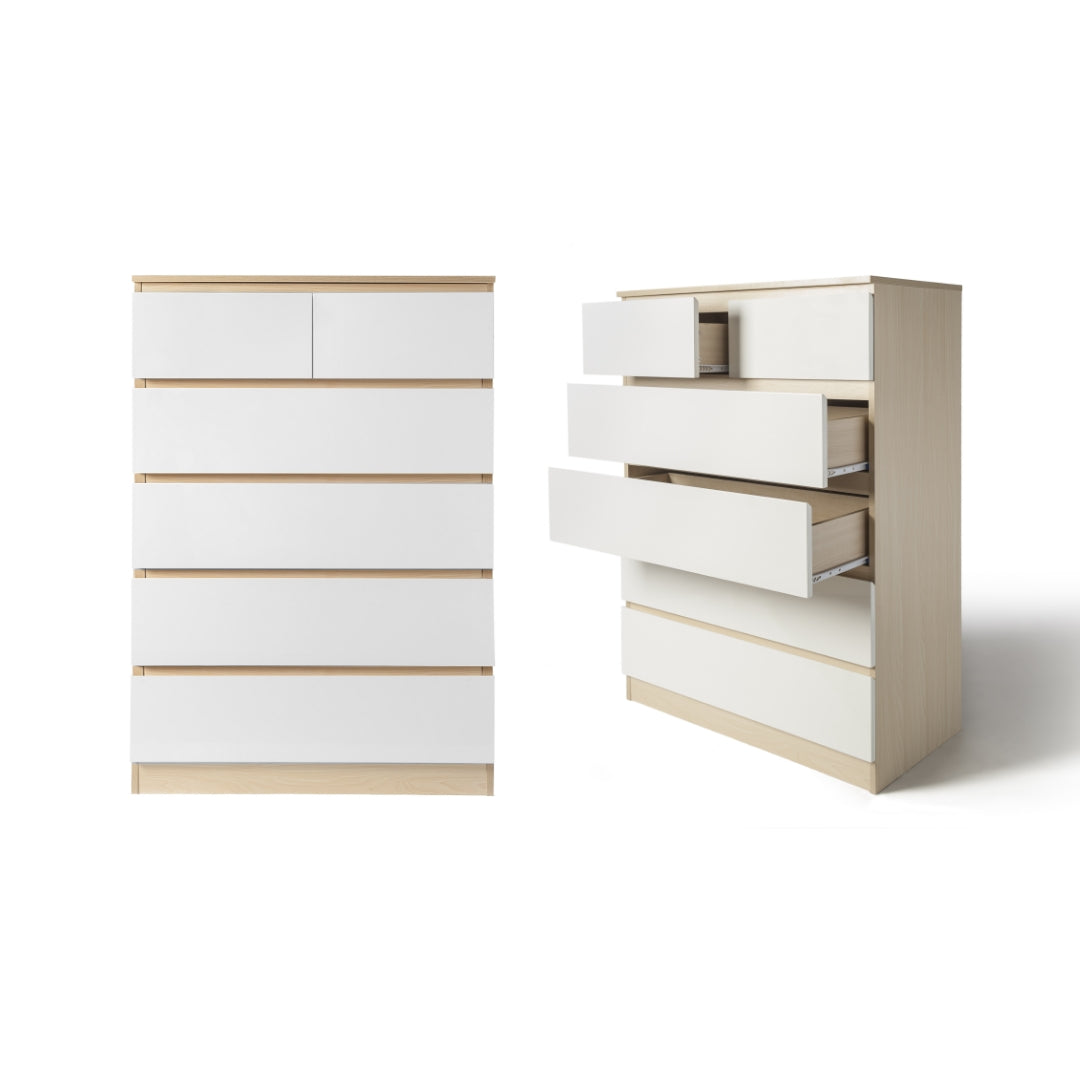 Jolt Tallboy Drawers - Natural/White Bundle