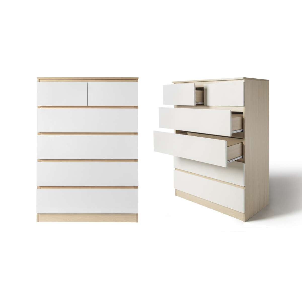 Jolt Tallboy Drawers - Natural/White Bundle