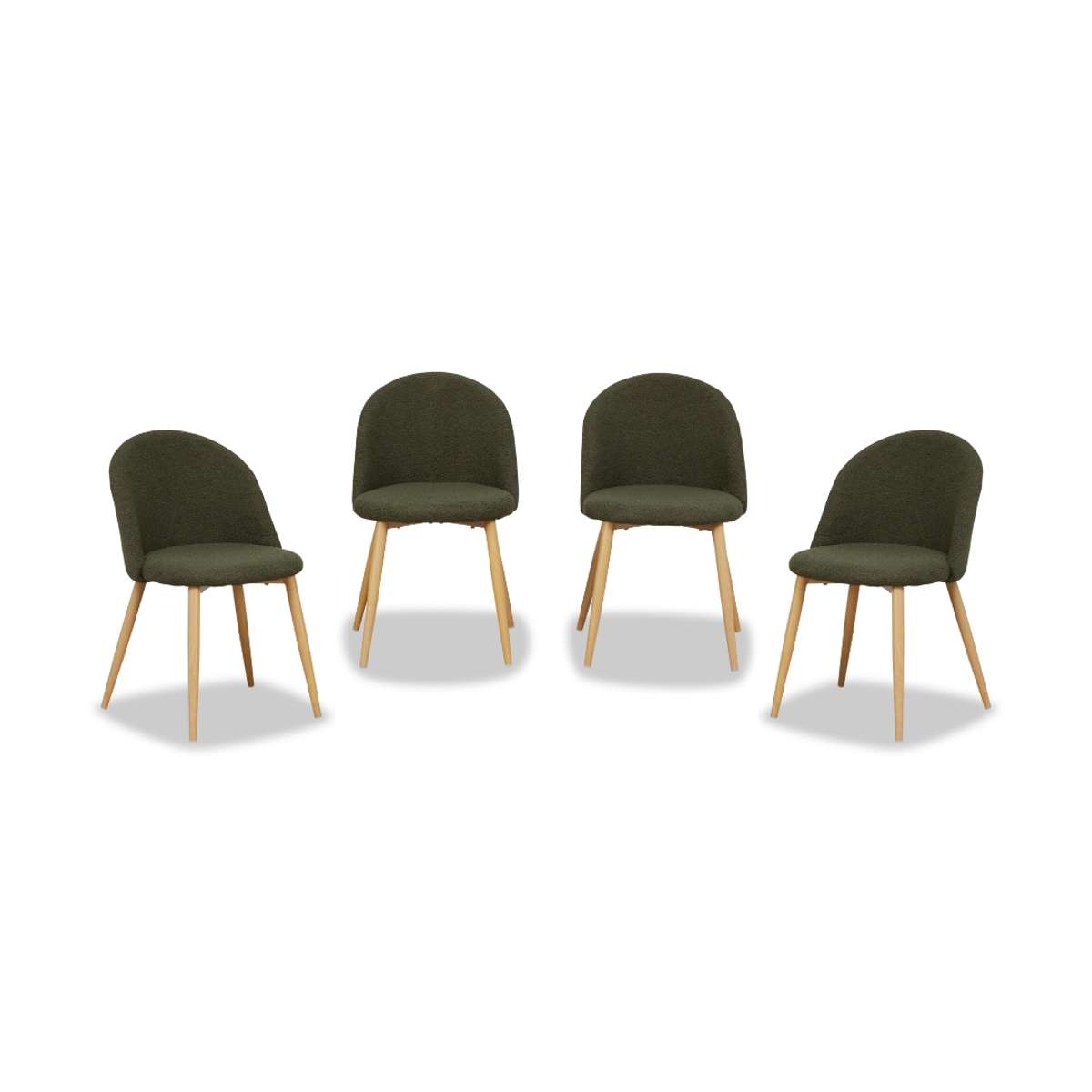Londyn Dining Chairs - Green Boucle Set of Four Bundle