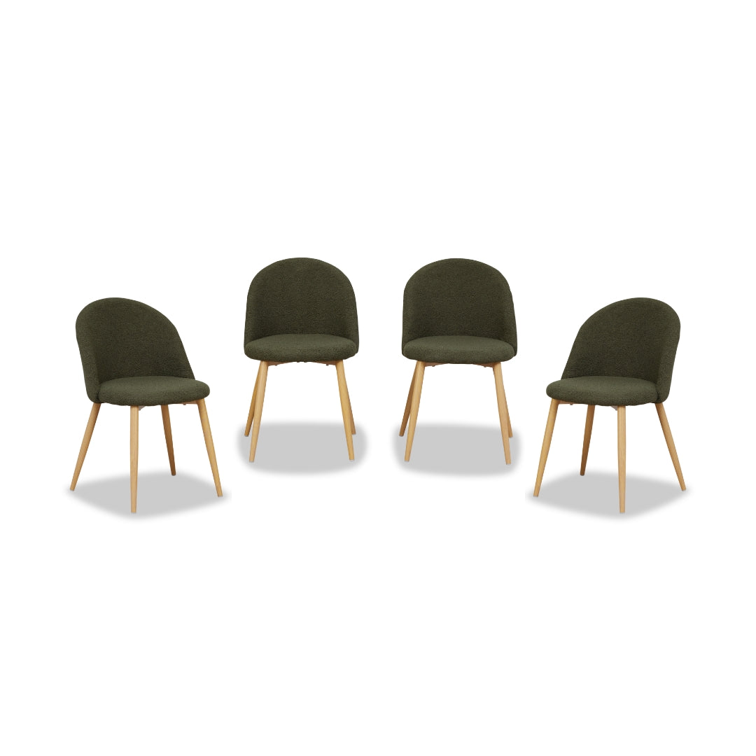 Londyn Dining Chairs - Green Boucle Set of Four Bundle