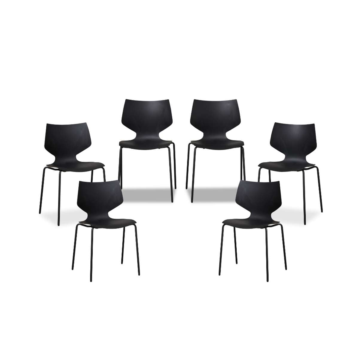 Pia Dining Chair - Black Set of Six Bundle