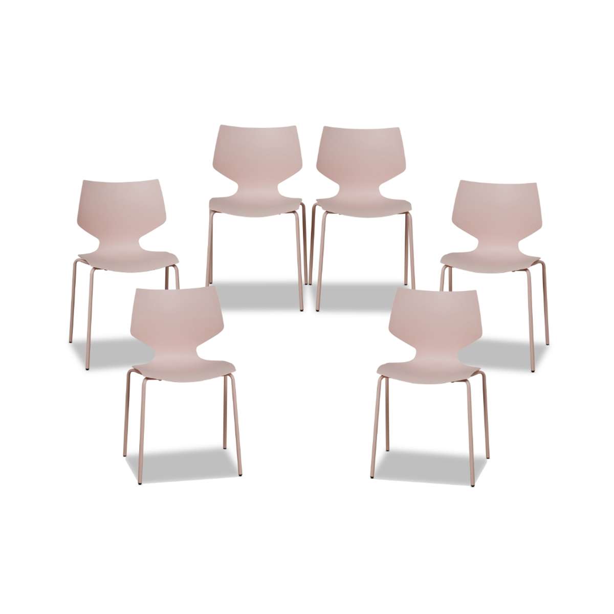 Pia Dining Chair - Blush Set of Six Bundle
