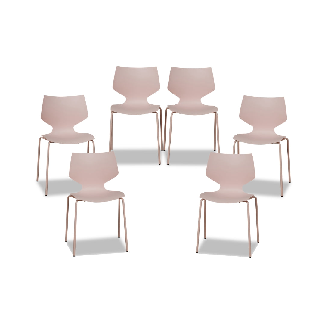 Pia Dining Chair - Blush Set of Six Bundle