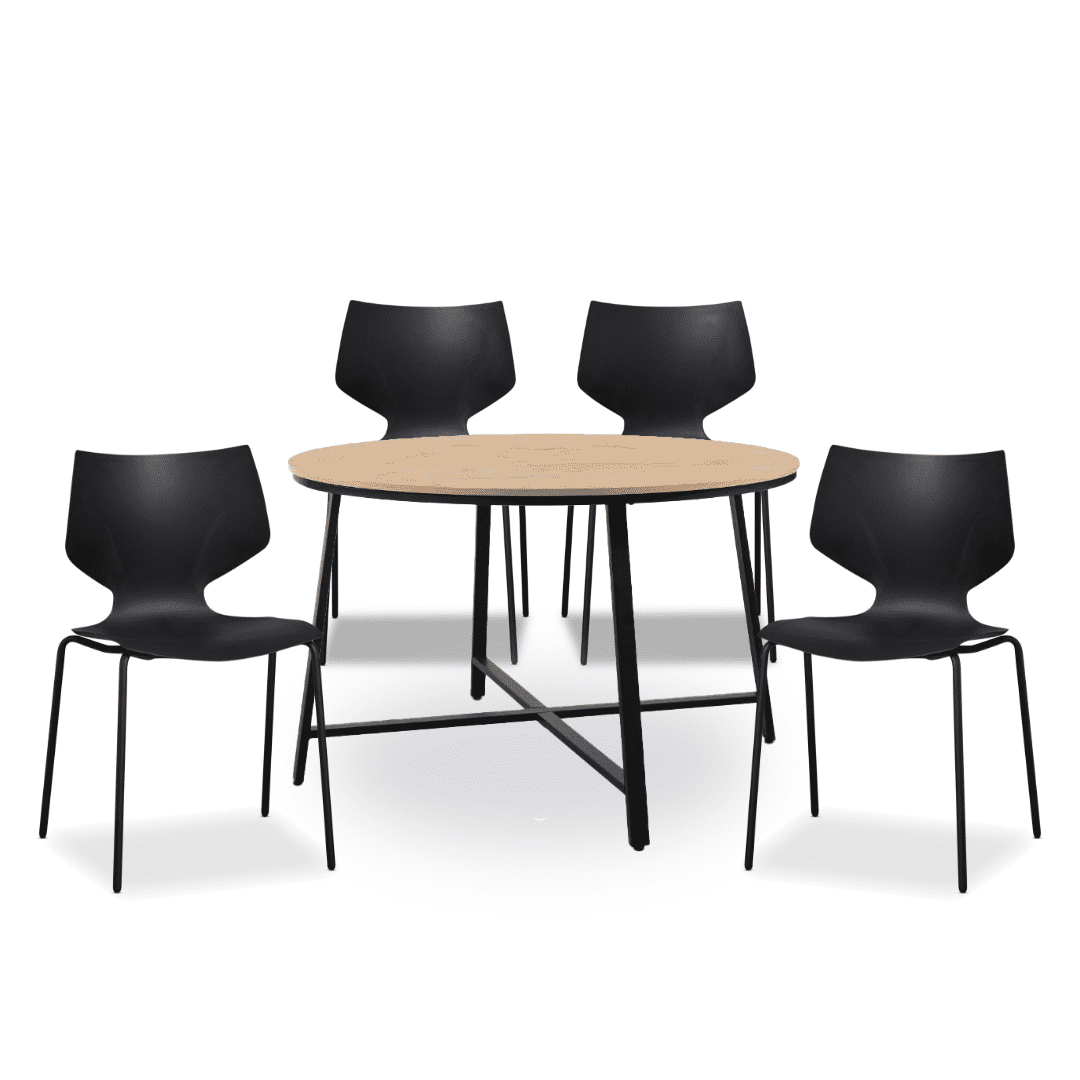 Meta Title: Reese Black Four Seater Dining Set - Mocka NZ