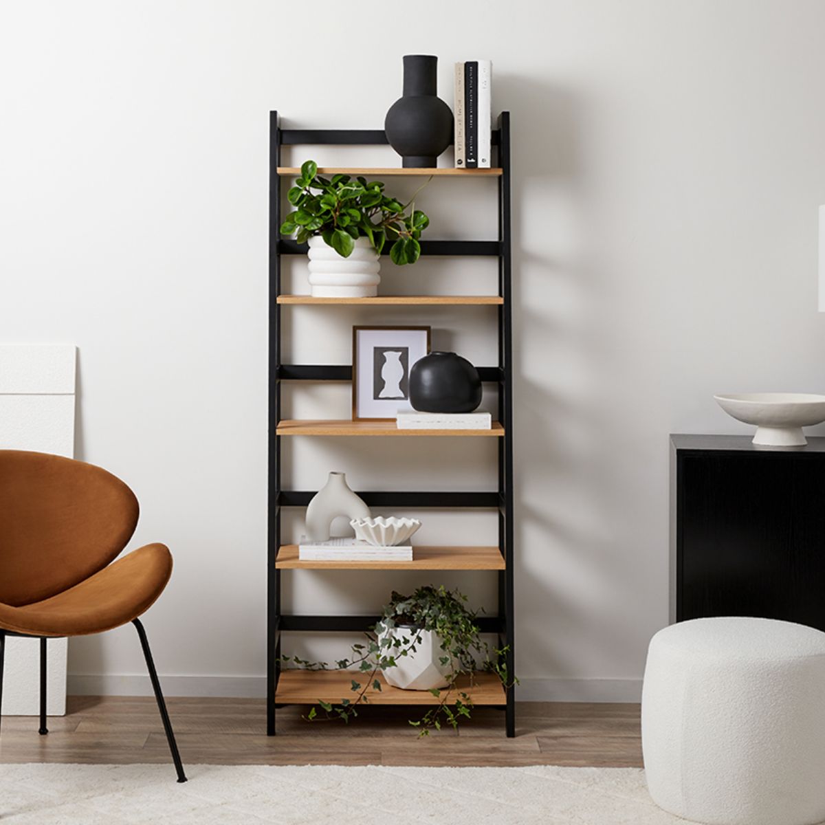 Porto Five Shelves - Black
