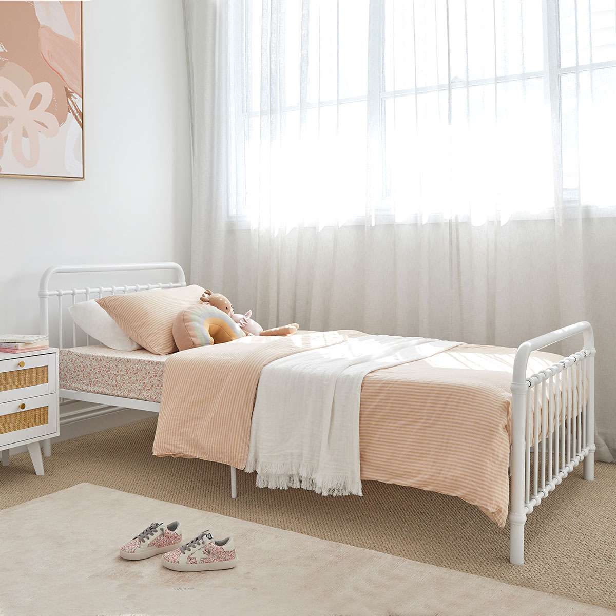 Sonata White King Single Four Piece Bedroom Set