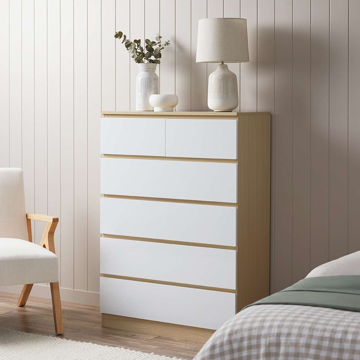 Jolt Tallboy Drawers - Natural/White