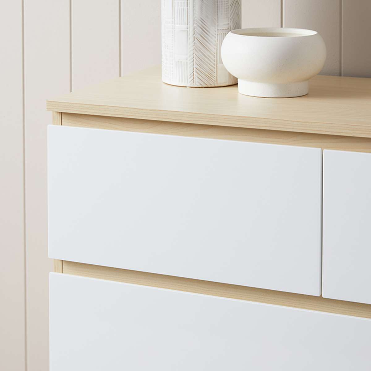 Jolt Tallboy Drawers - Natural/White
