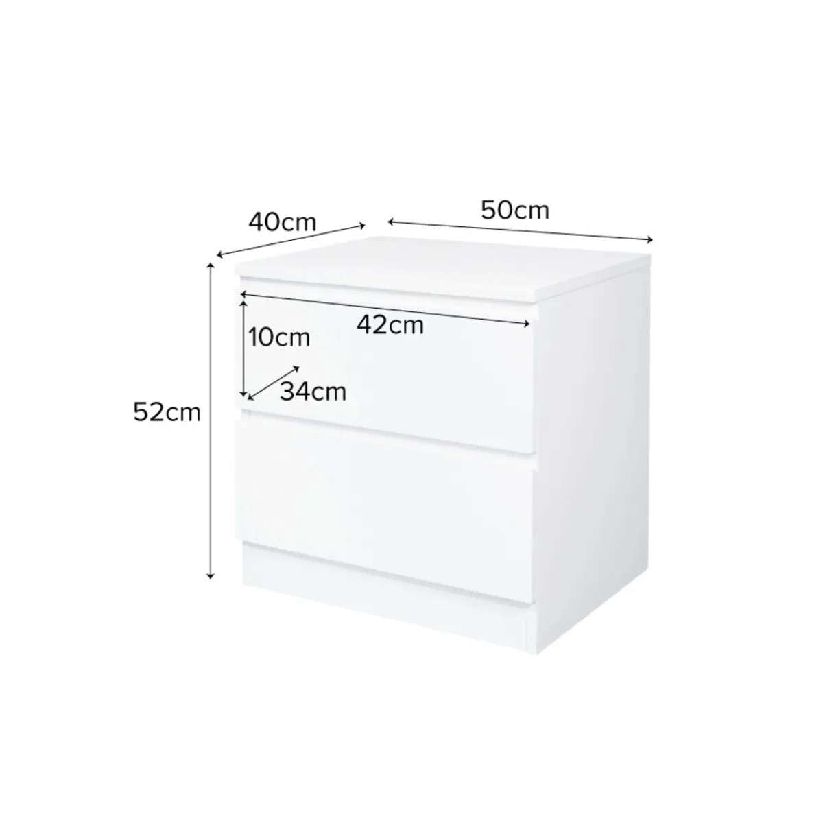 Jolt Bedside Table - White