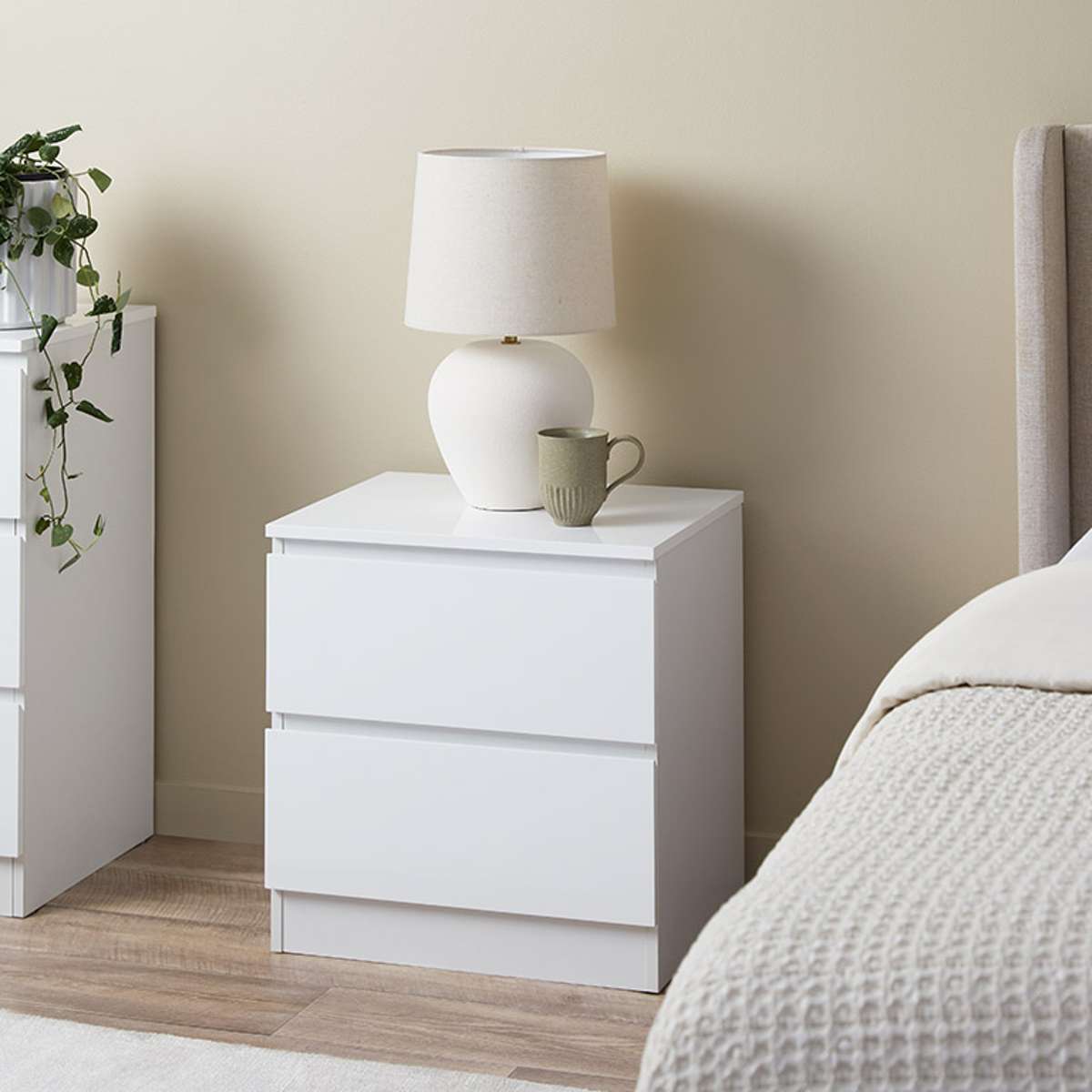 Jolt Bedside Table - White