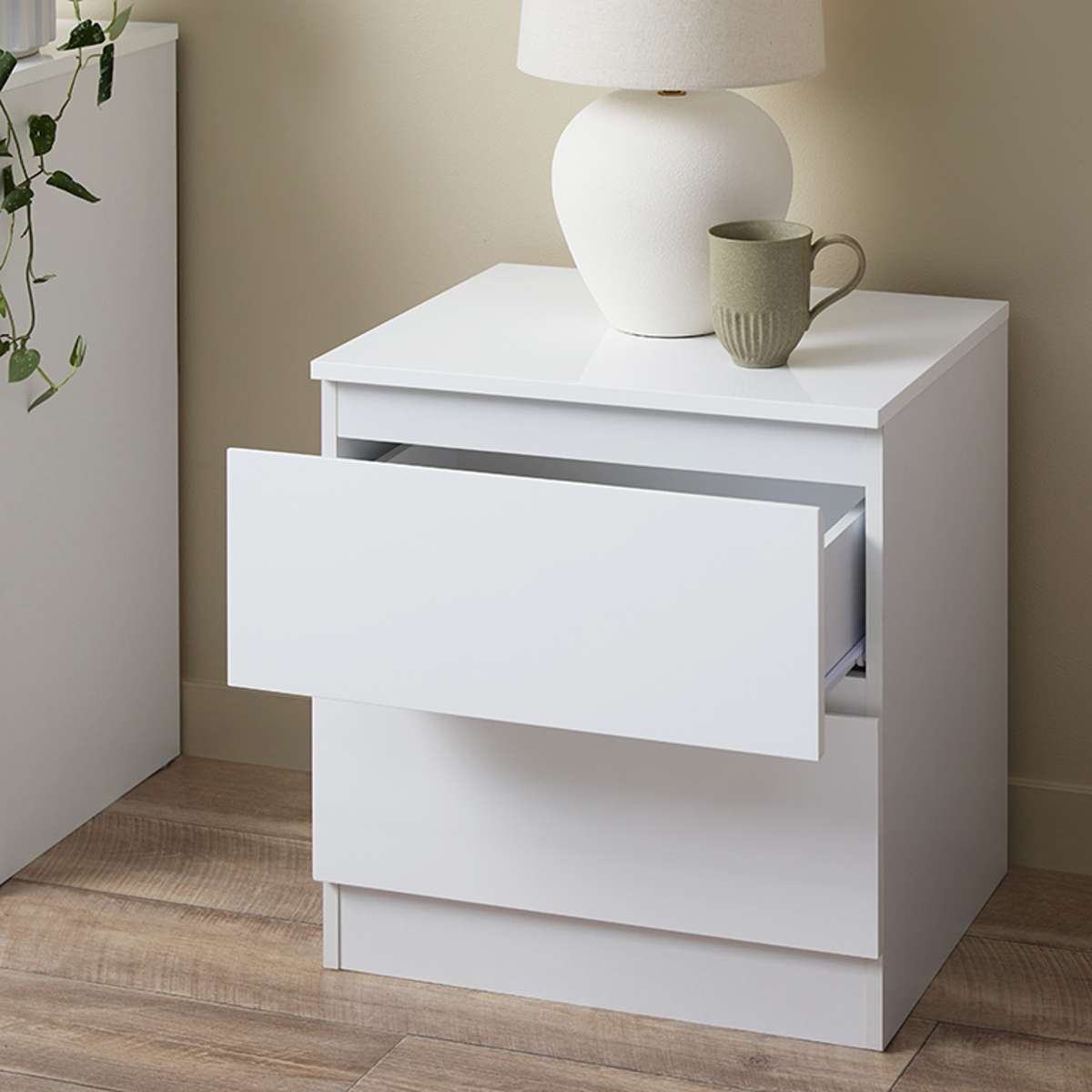 Jolt Bedside Table - White