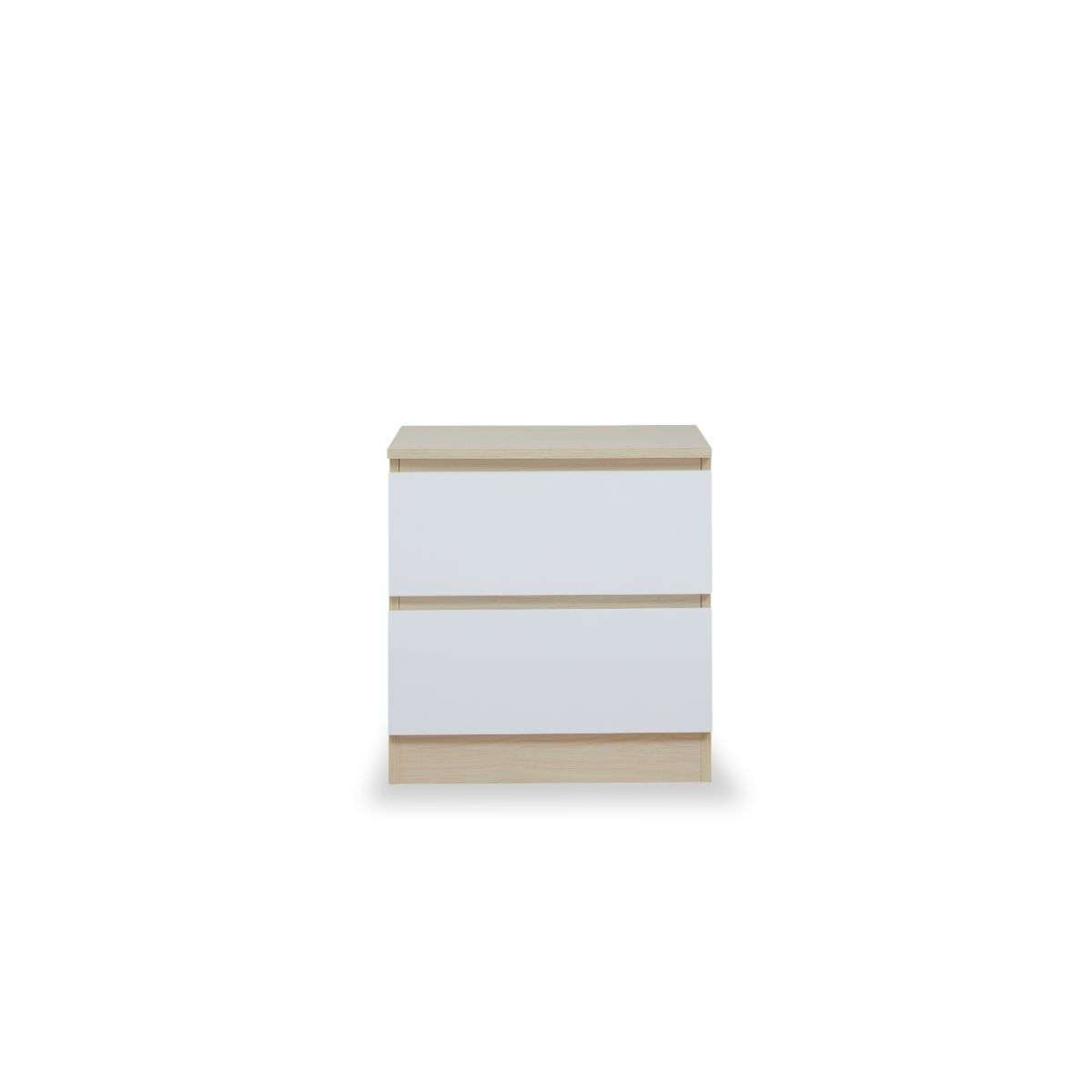 Jolt Bedside Table - Natural / White