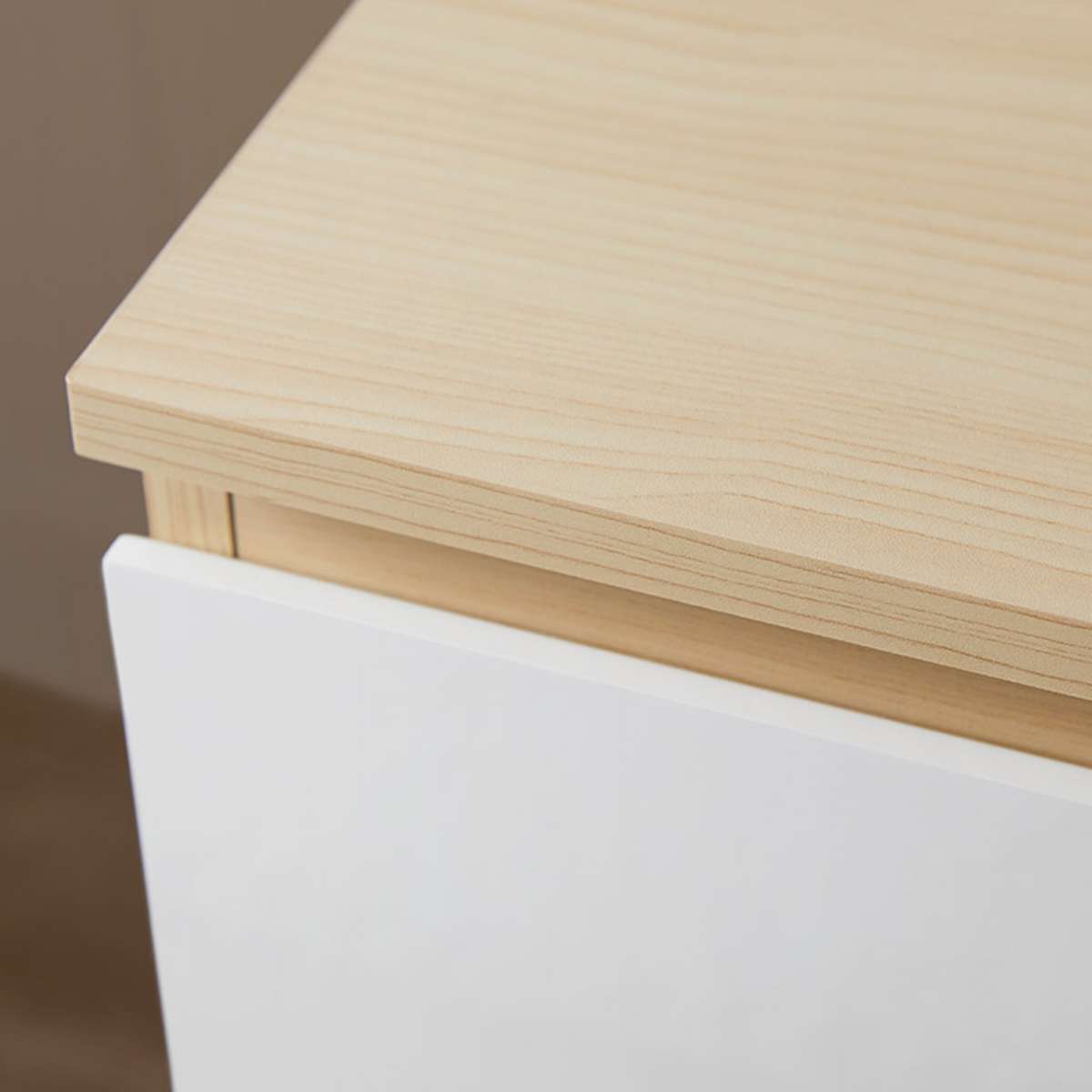 Jolt Bedside Table - Natural / White