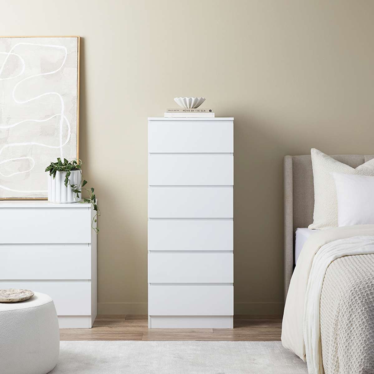 Jolt Six Drawer - Slim - White Bundle