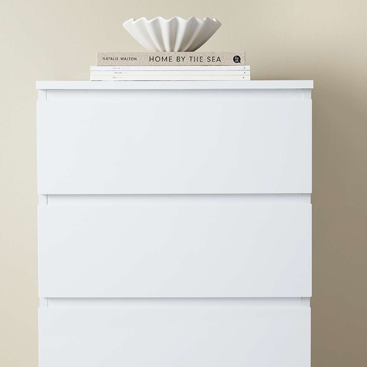 Jolt Six Drawer - Slim - White