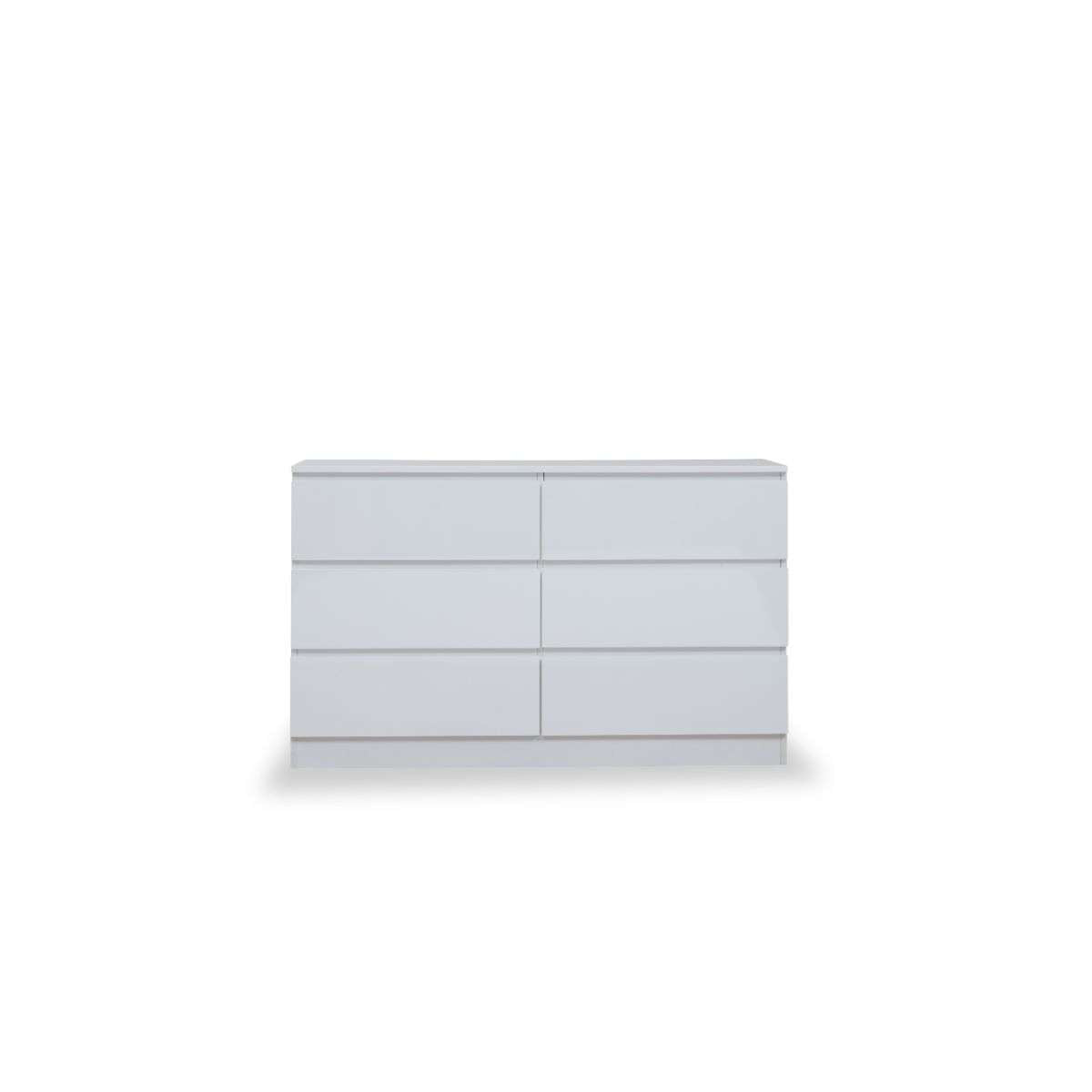 Jolt Six Drawer - Wide - White