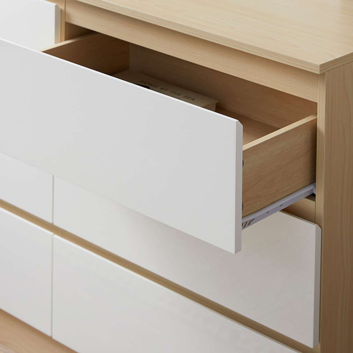 Jolt Six Drawer - Wide - Natural/White