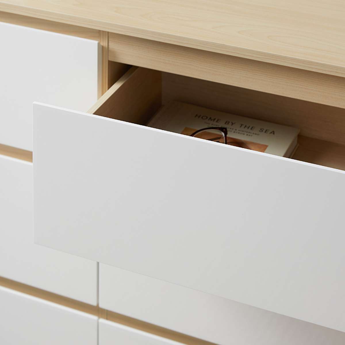 Jolt Six Drawer - Wide - Natural/White