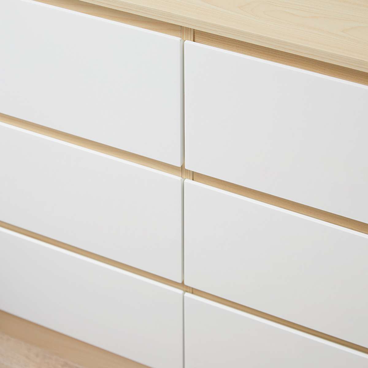 Jolt Six Drawer - Wide - Natural/White