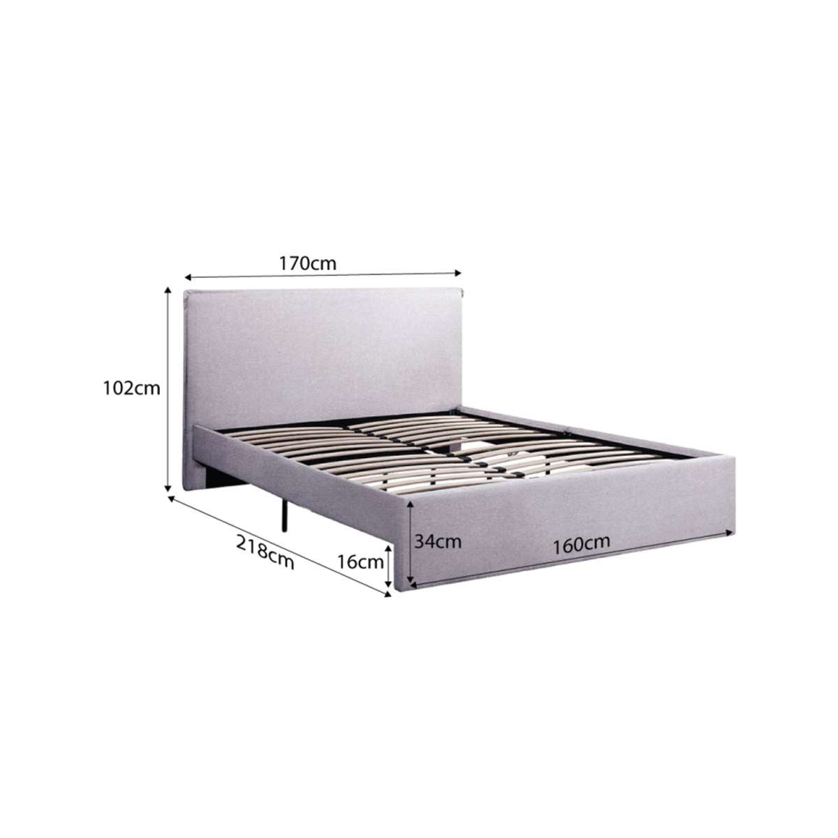 Peyton Queen Bed - Light Grey