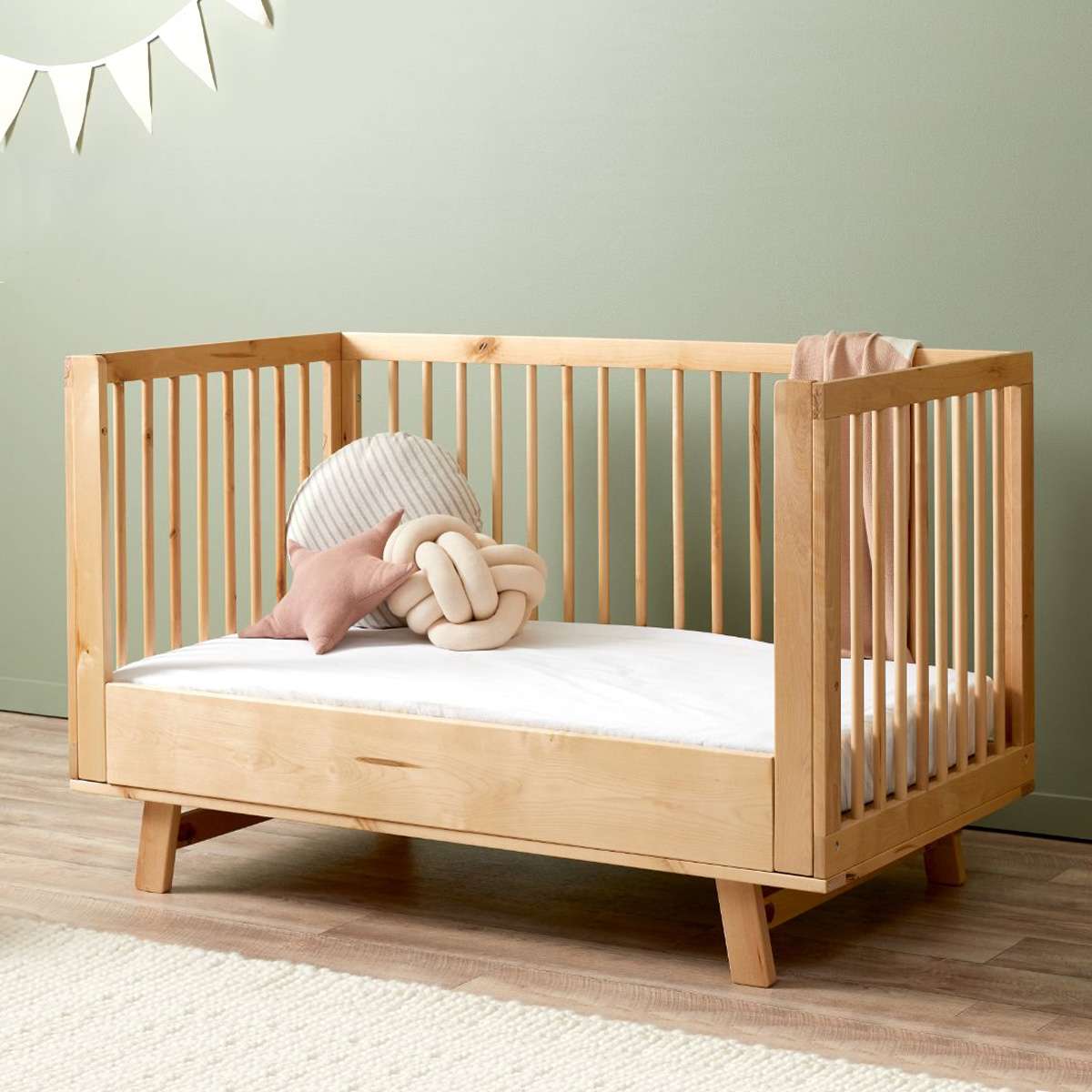 Aspen Cot Toddler Bed Conversion - Natural