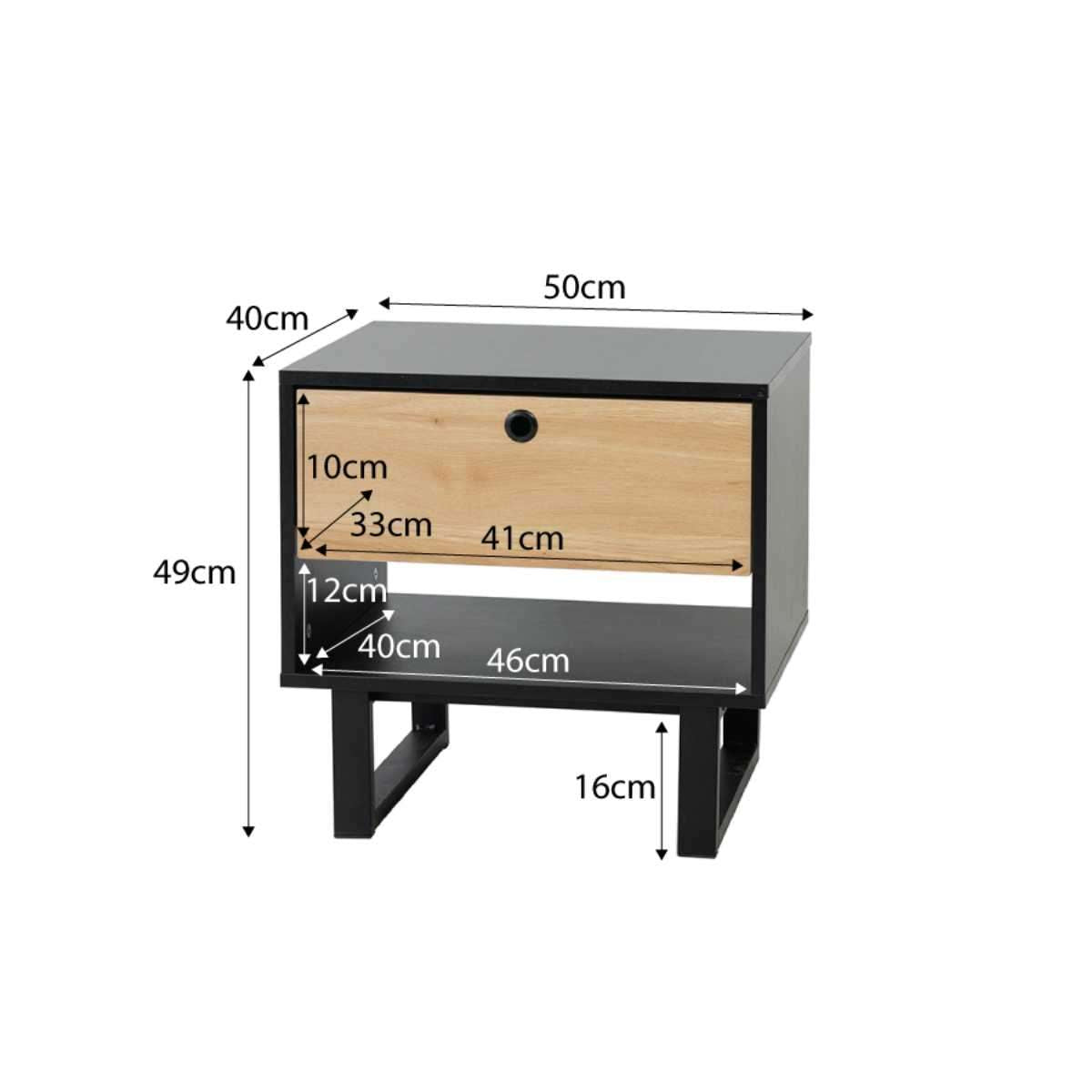 Parker Bedside Table - Black