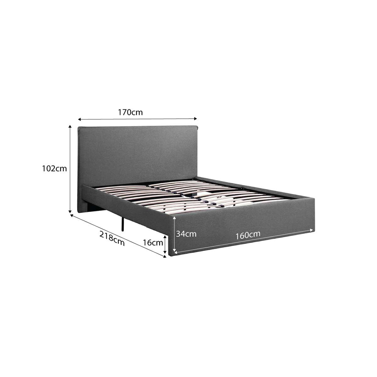 Peyton Queen Bed - Charcoal