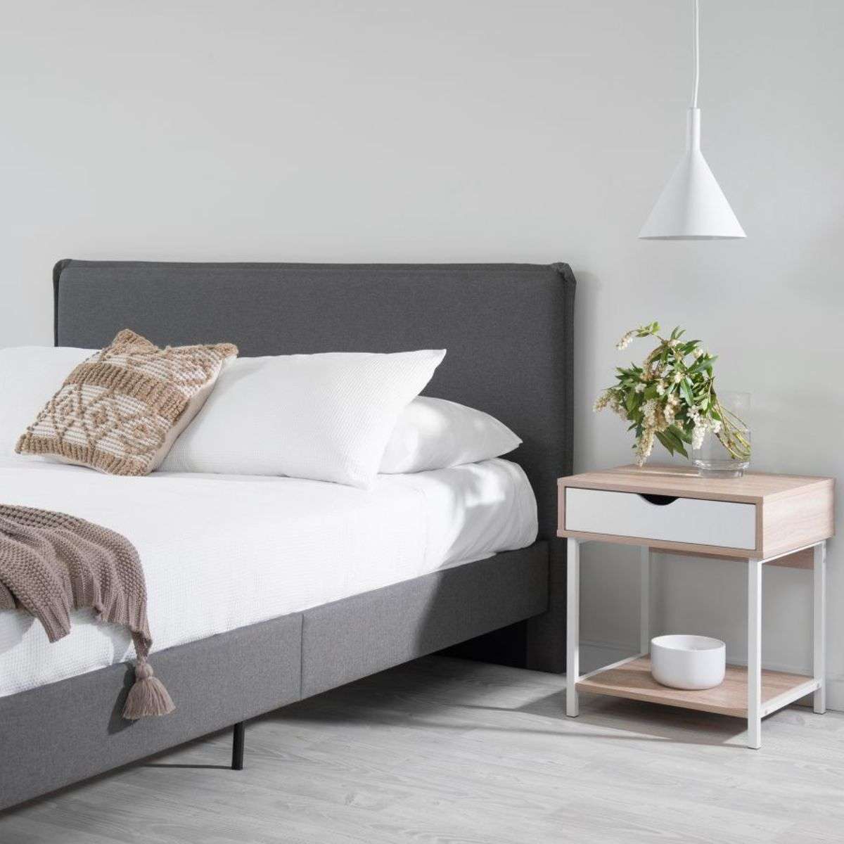 Peyton Queen Bed - Charcoal