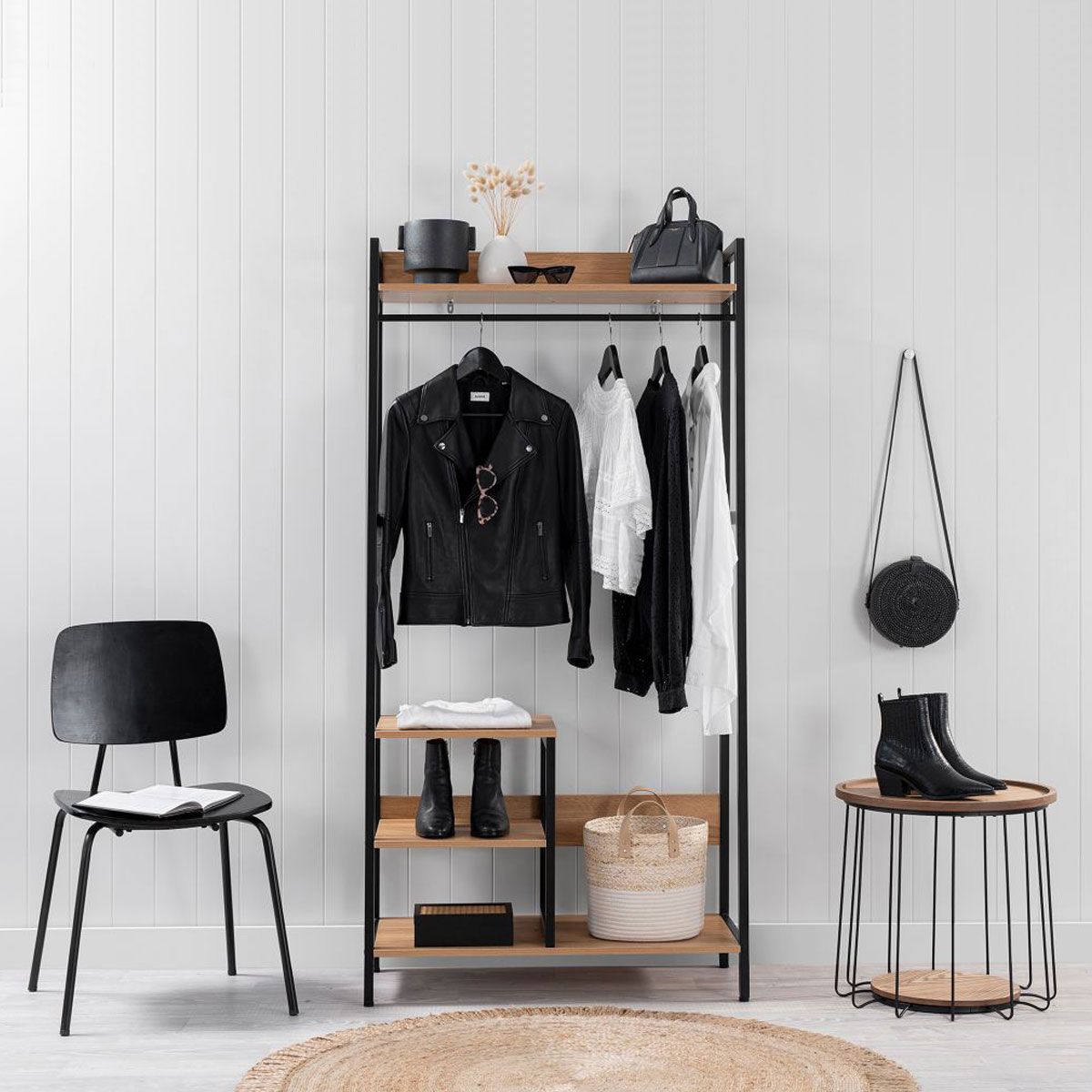 Porto Storage With Shelf - Black