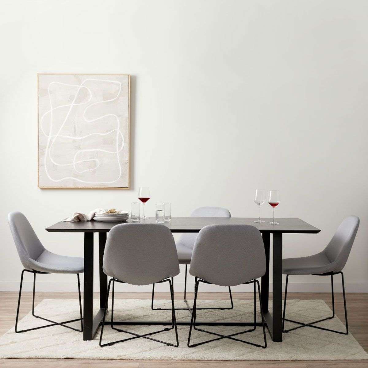 Zander Black Six Seater Dining Set | Mocka NZ