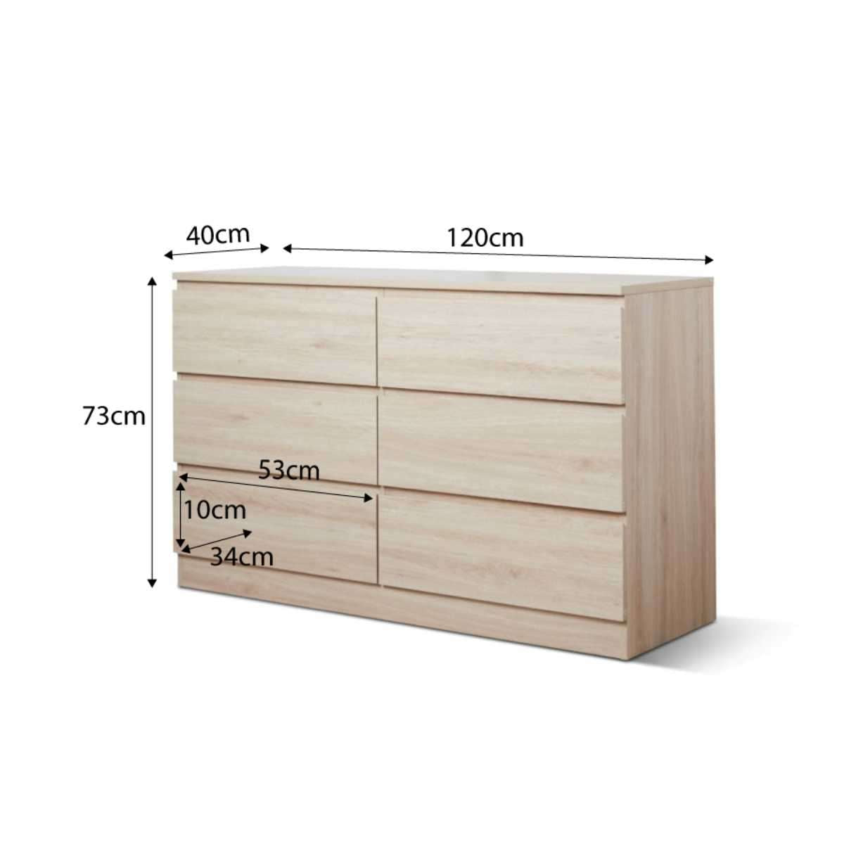 Jolt Six Drawer - Wide - Natural