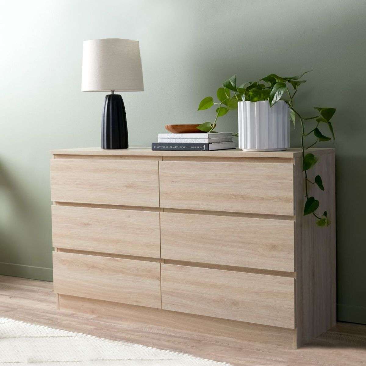 Jolt Six Drawer - Wide - Natural