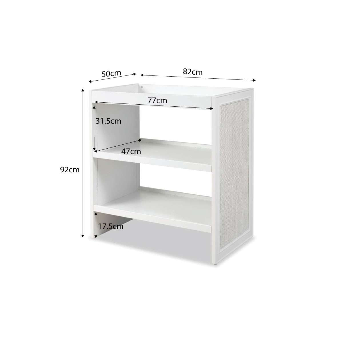 Alexandria Rattan Change Table - White