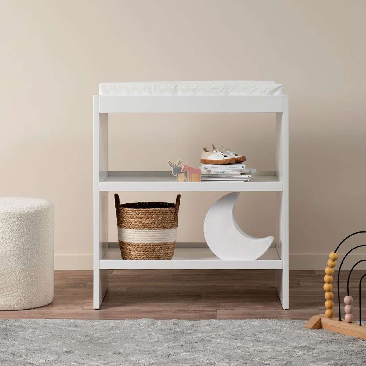 Alexandria Rattan Change Table - White