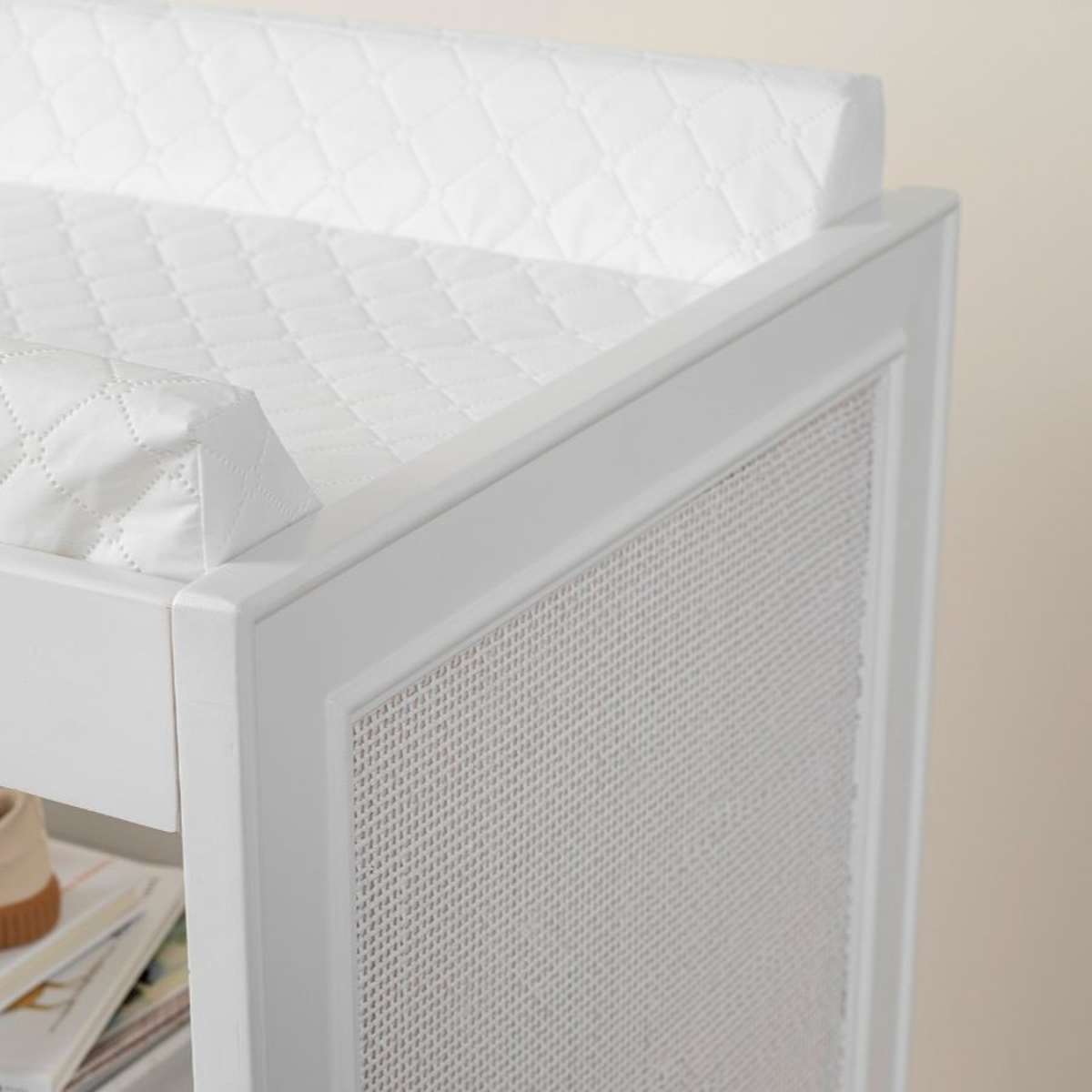 Alexandria Rattan Change Table - White