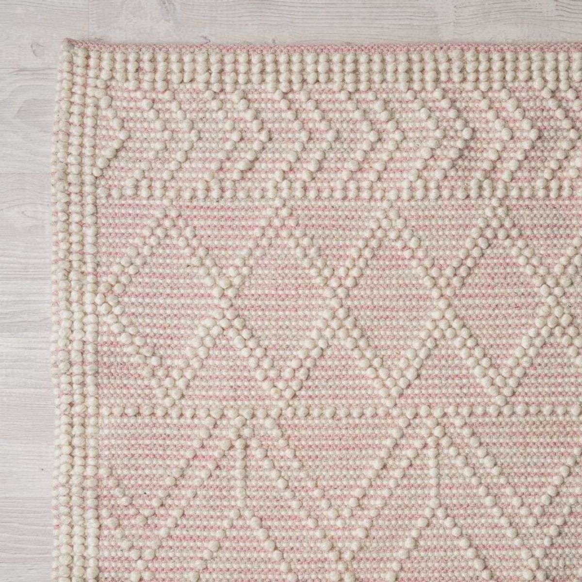 Greta Floor Rug - Natural/Pink - Large