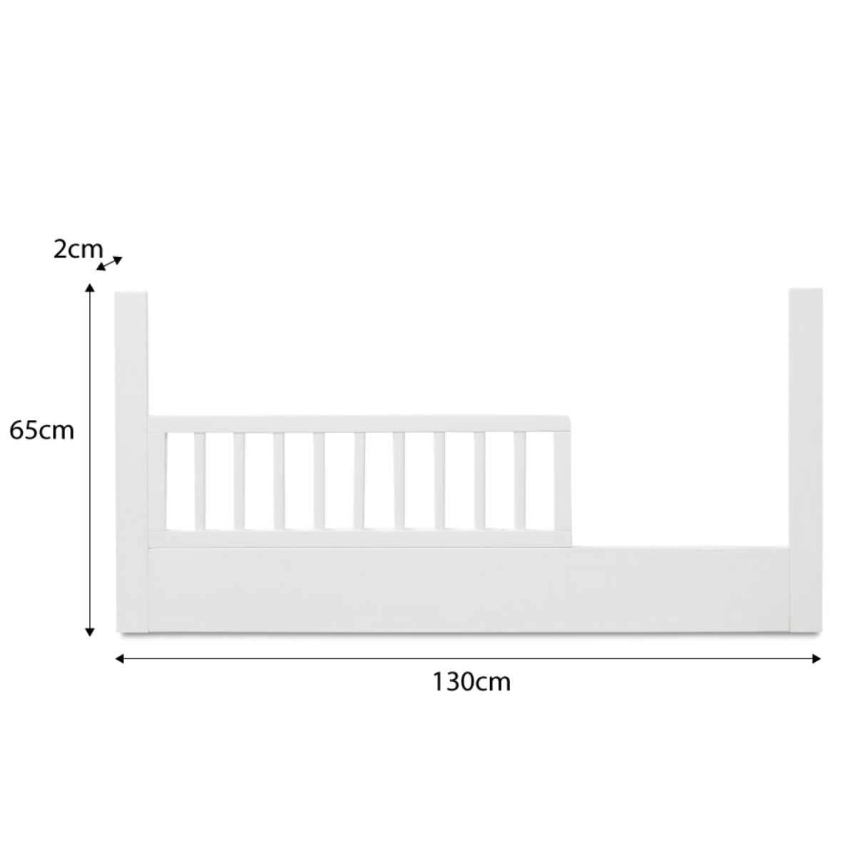 Aspiring Cot Toddler Bed Half Frame - White