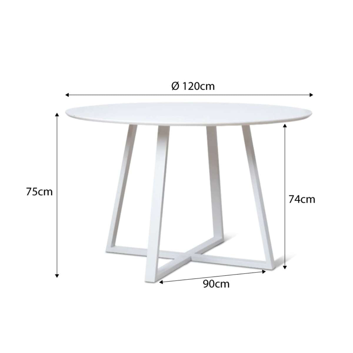 Zander 4 Seater Round Dining Table - White | Dining Furniture