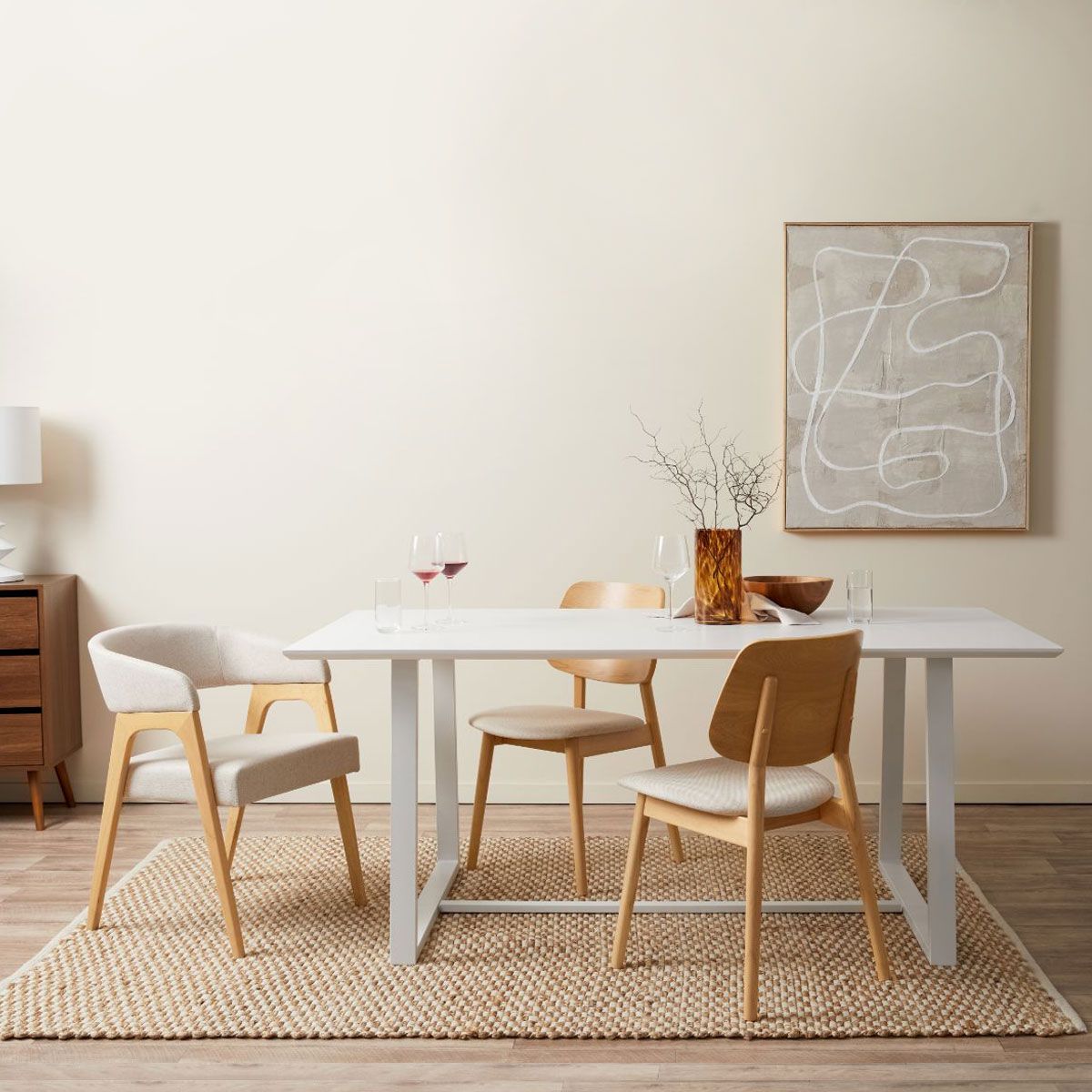 Zander 6 Seater Dining Table - White