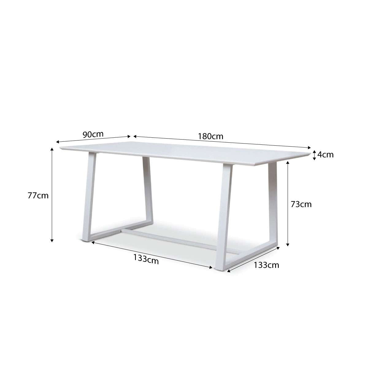 Zander 6 Seater Dining Table - White