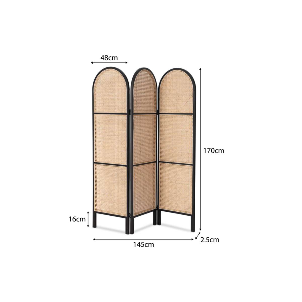 Southport Rattan Screen Divider - Black