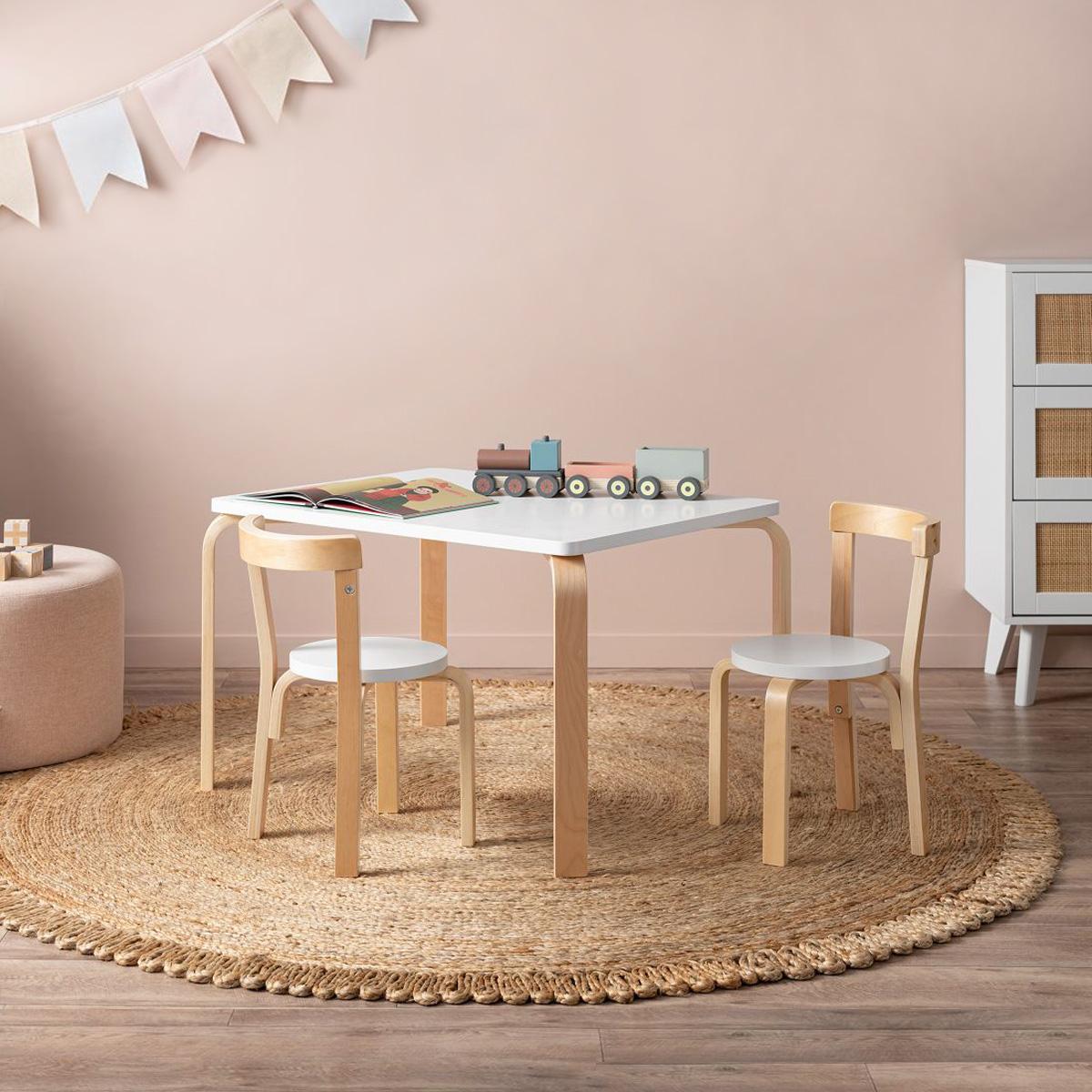Hudson Kids Rectangular Table - White/Natural