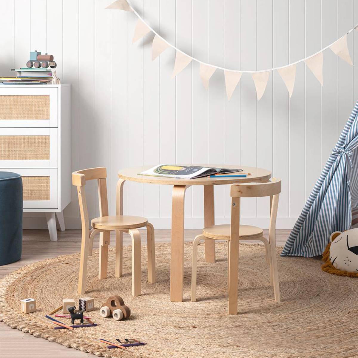 Mocka Hudson Kids Round Table - Natural | Kids Furniture