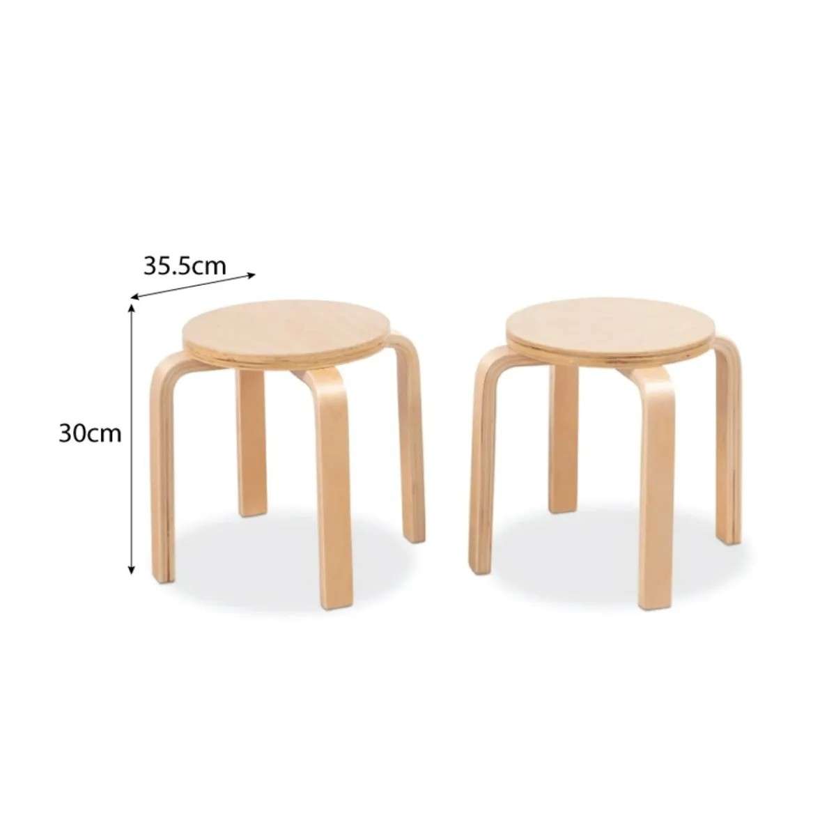 Hudson Natural Rectangular Four-Seater Stool Set | Mocka NZ
