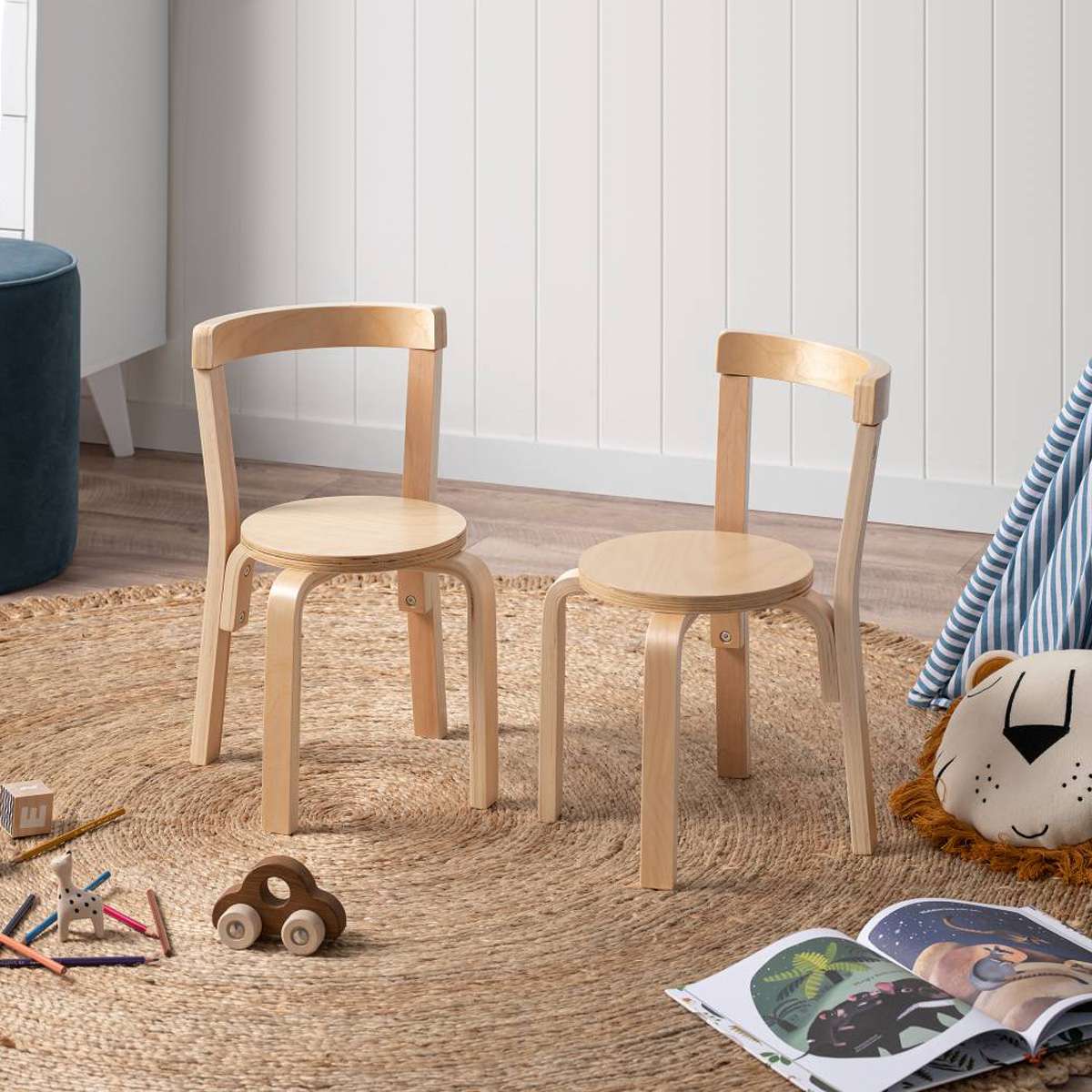 Mocka Hudson Kids Chair - Set of 2 - Natural